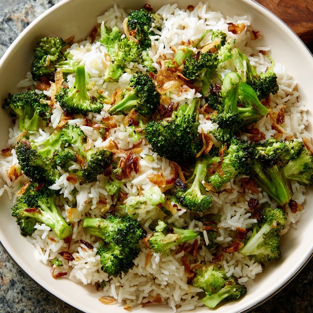 Roasted Broccoli Garlic Rice