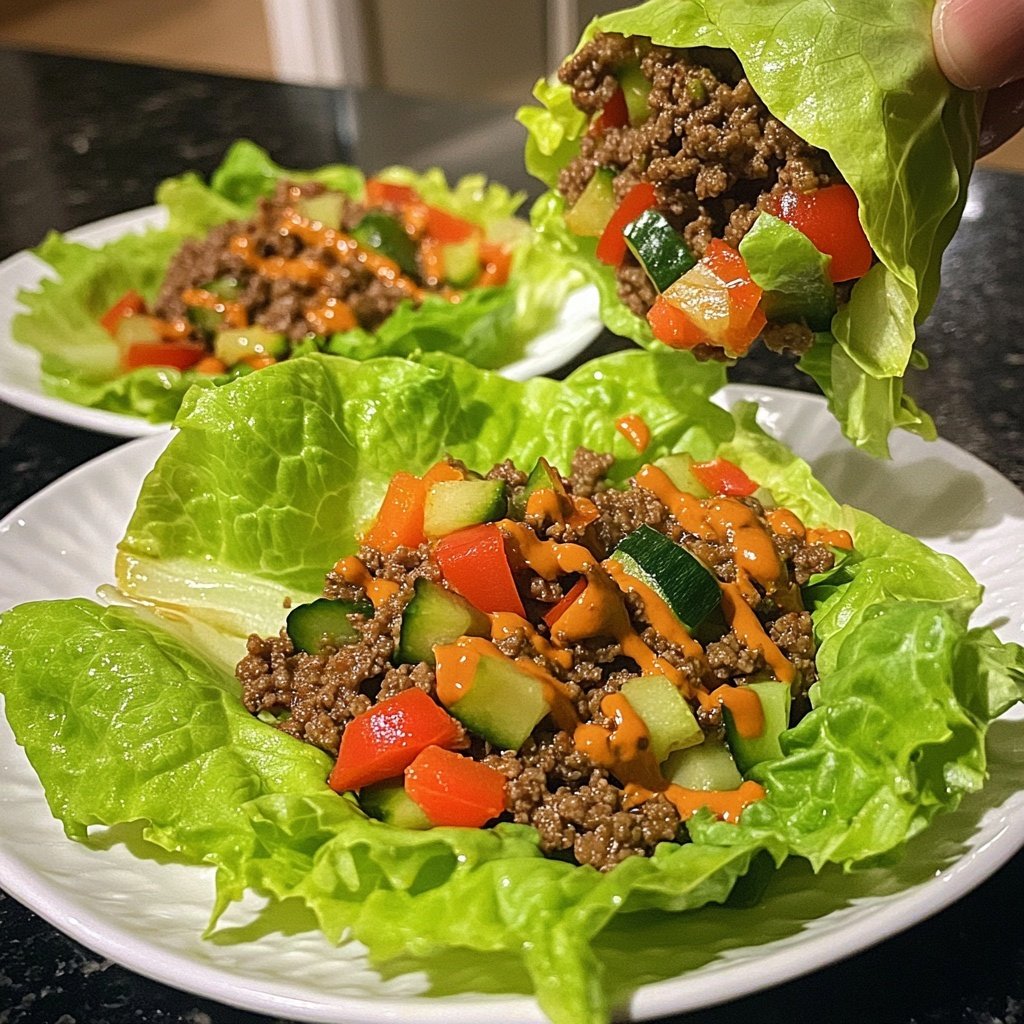 Ground Beef Lettuce Wraps