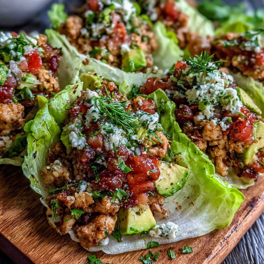Ground Chicken Taco Lettuce Wraps