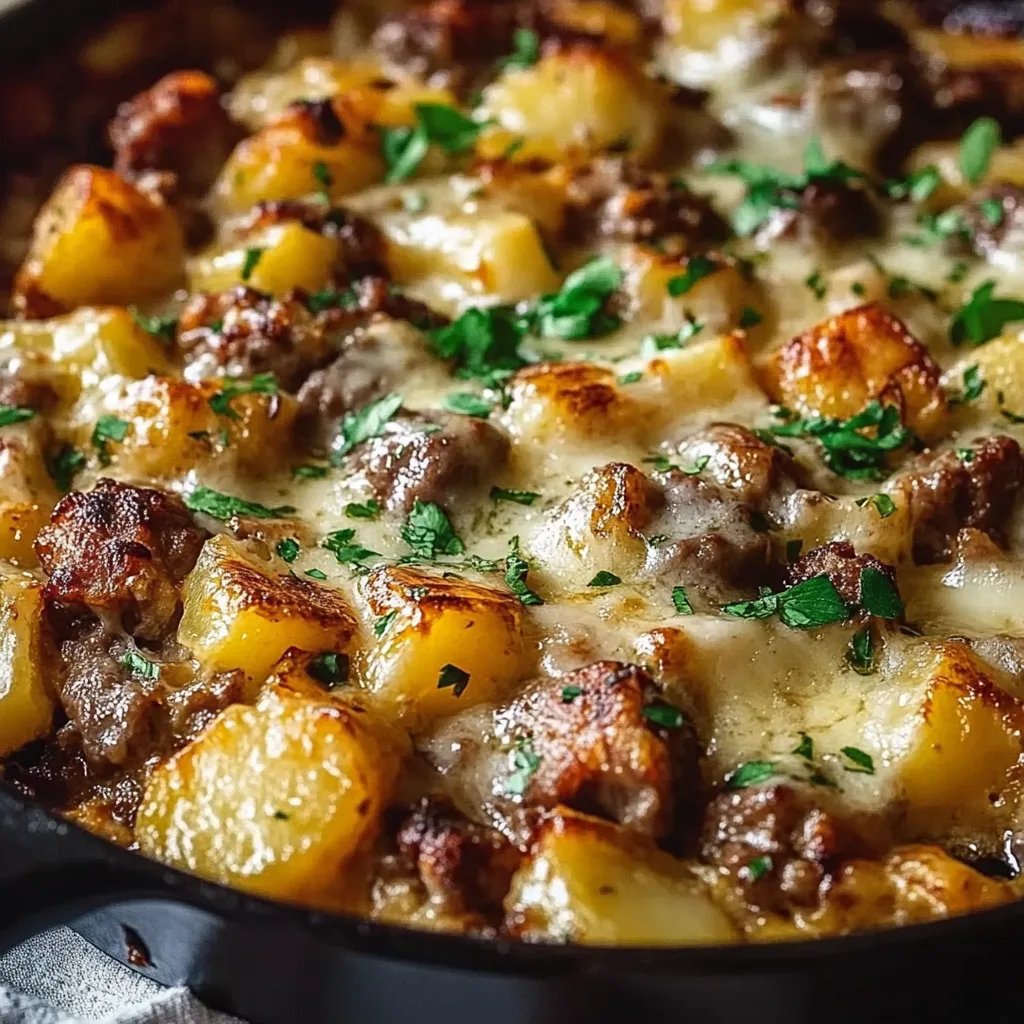 One-Pan Cheesy Meat & Potato Skillet