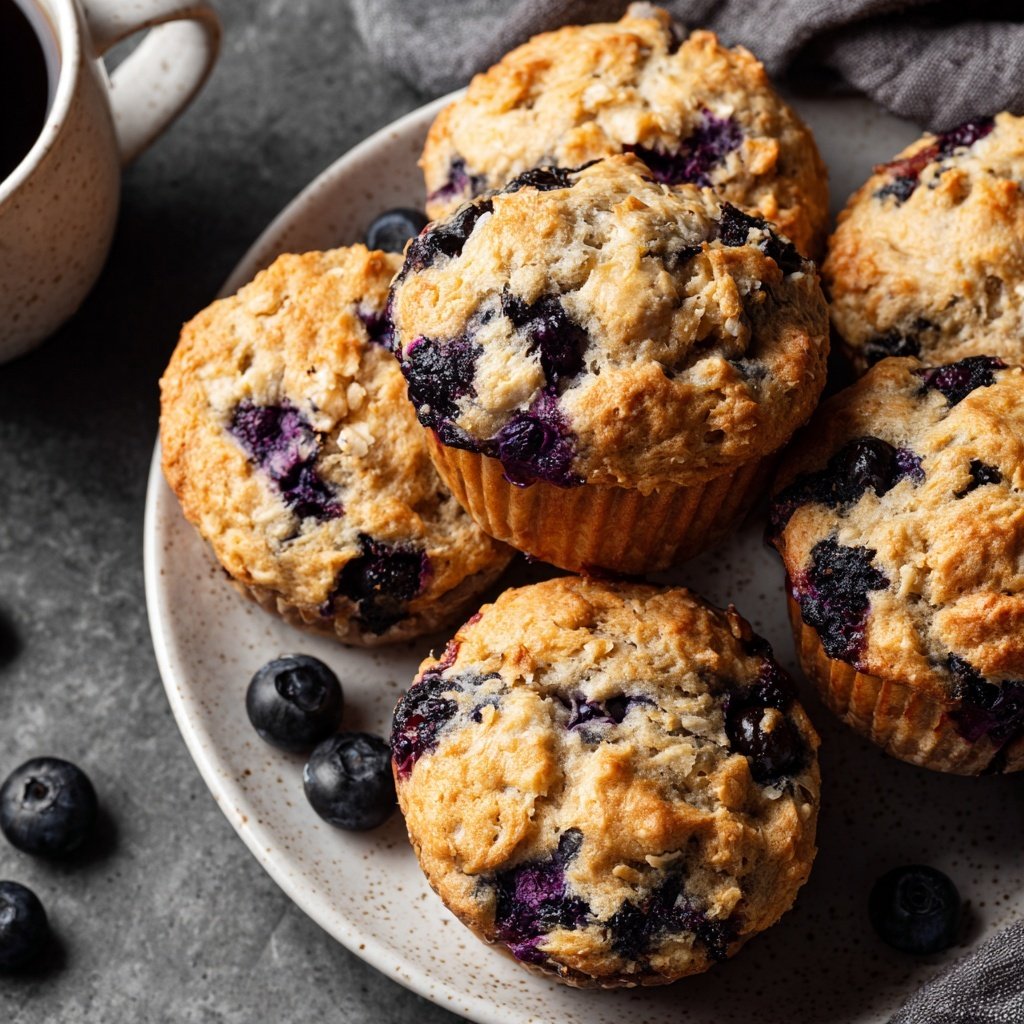 Healthy Blueberry Oat Muffins
