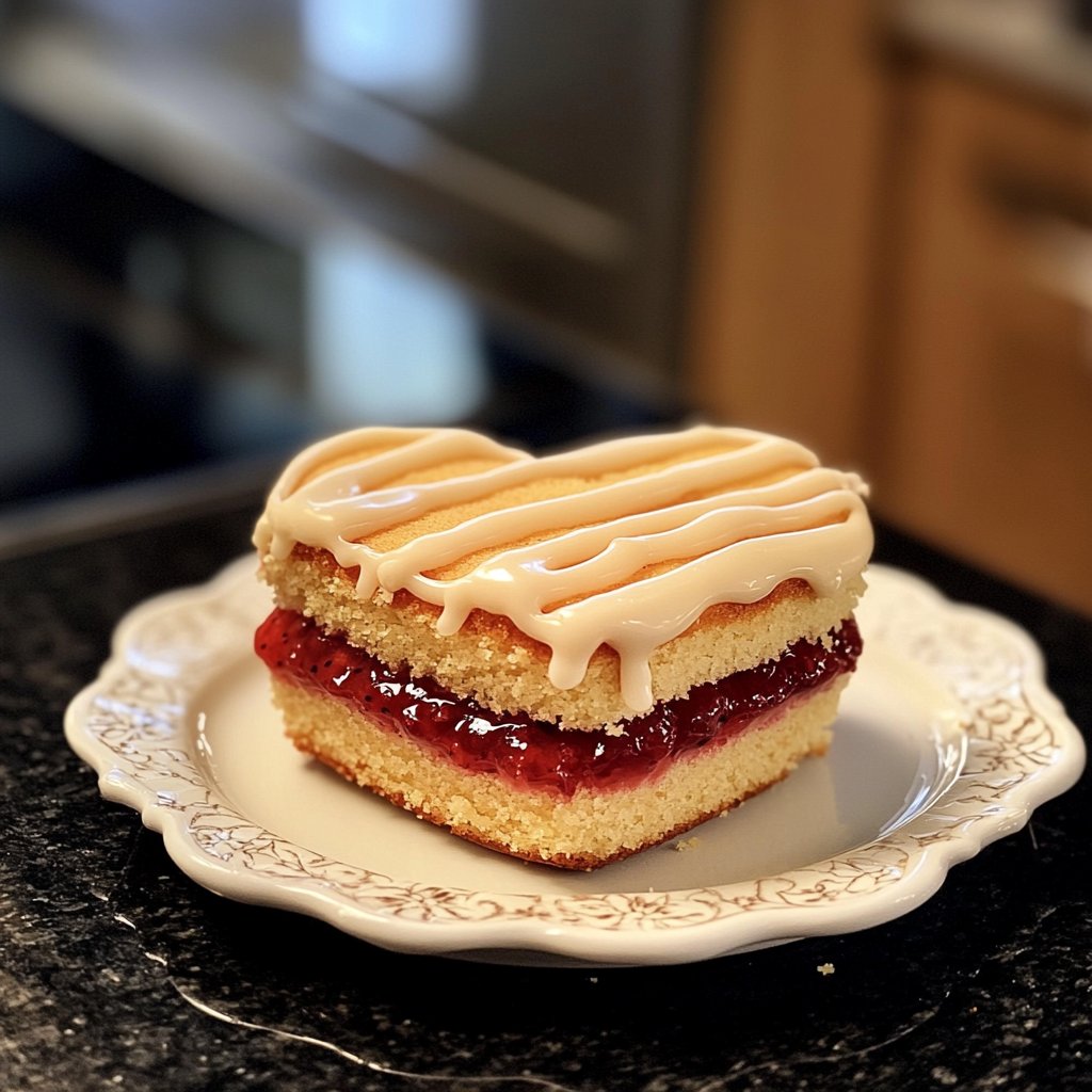 Mini Heart Cake with Strawberry Filling