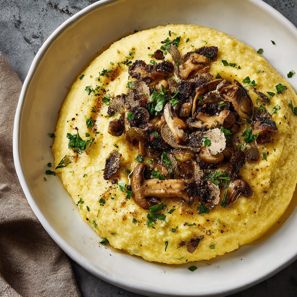 Creamy Polenta with Truffle Mushrooms
