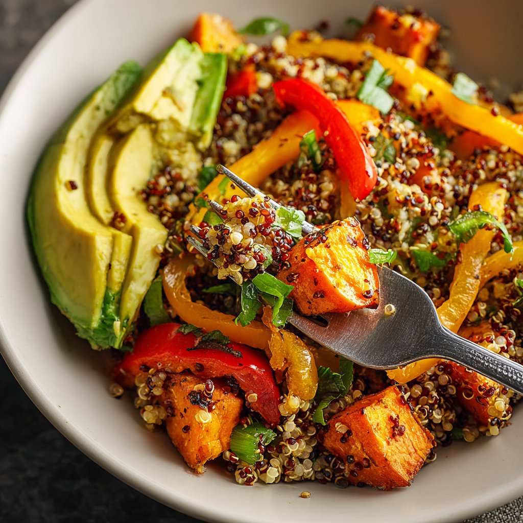Healthy Lunch Grain Bowl with Veggies