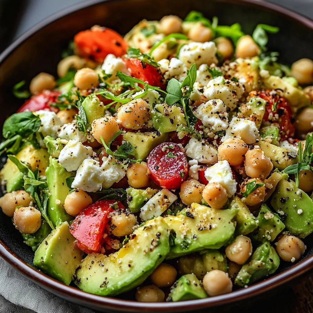 Chickpea Feta Avocado Salad