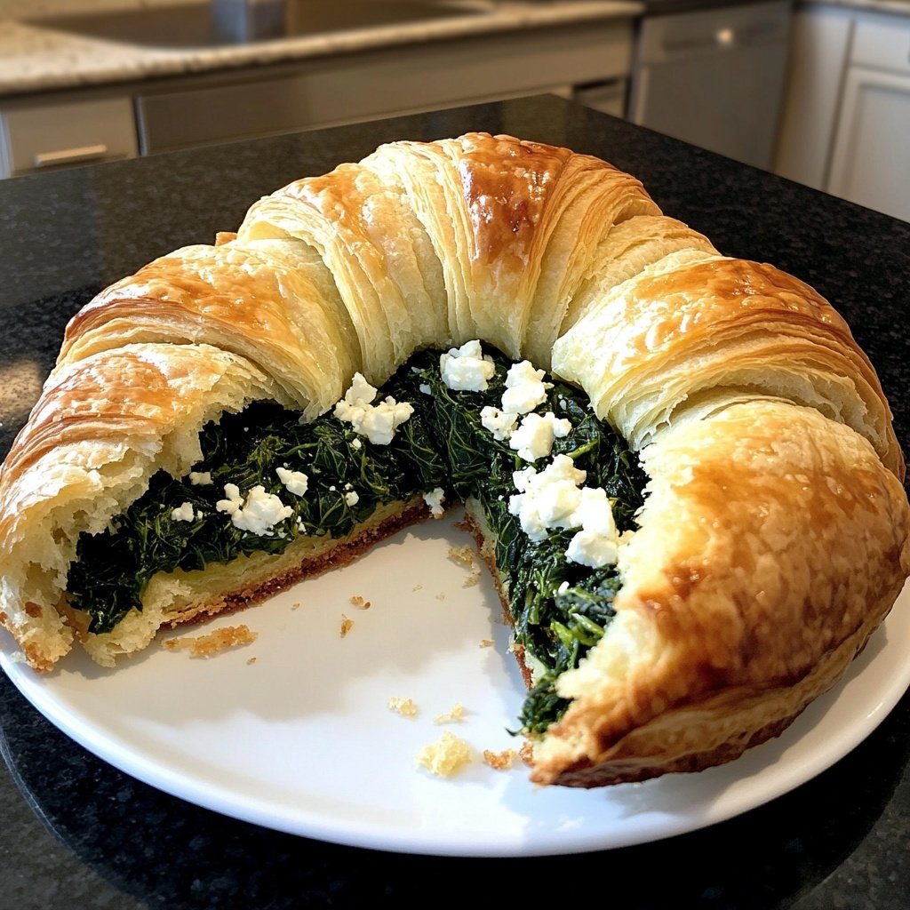 Healthy Spinach and Feta Croissant